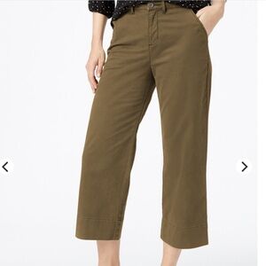 Garnet Hill Burned Orange Cropped Wide Leg Chinos Pants Women’s Sz 18